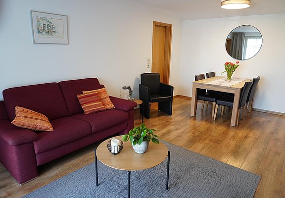 Wohnzimmer Ferienwohnung Kardinalsberg