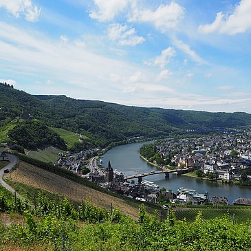 Blick von den Weinbergen auf Bernkastel-Kues