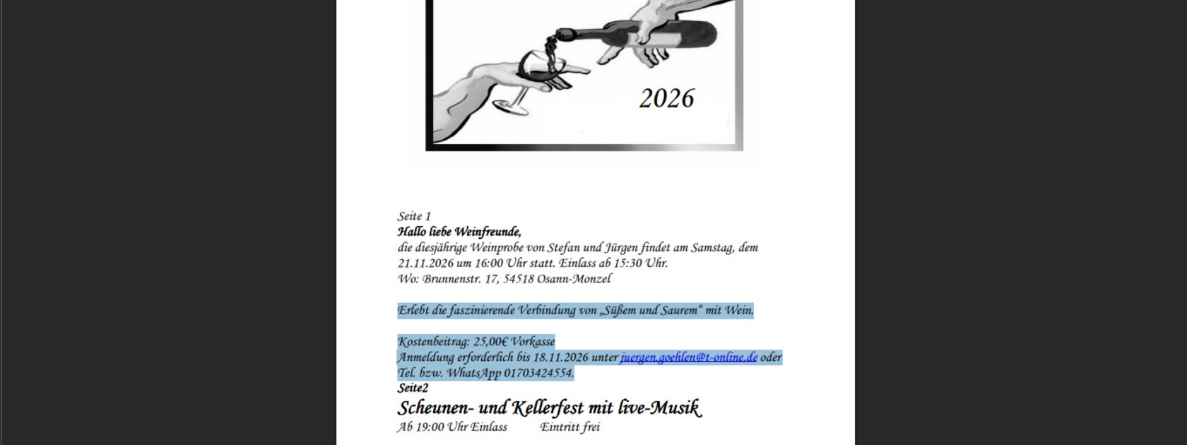 Weinprobe 2026
