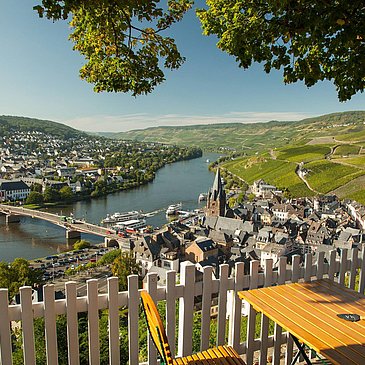 Blcik auf die Mosel und Weinberge