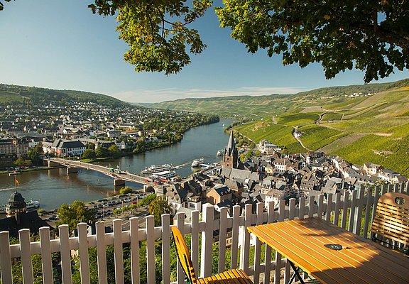 Blcik auf die Mosel und Weinberge