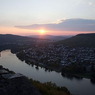Sonnenuntergang Blick auf Alt-Kues