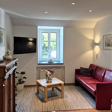Wohnzimmer Ferienwohnung Schloßberg